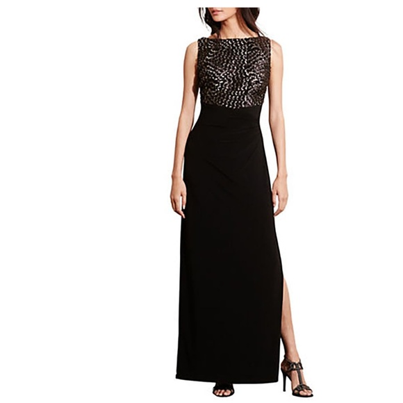 Lauren Ralph Lauren Dresses & Skirts - Ralph Lauren Sequin Embroidered Jersey Gown
